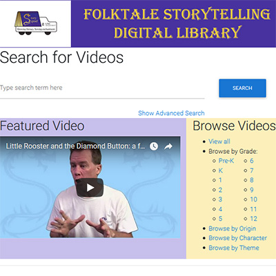 Folktale Storytelling Digital Library website screenshot